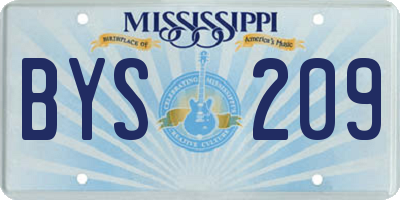 MS license plate BYS209