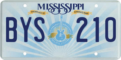 MS license plate BYS210