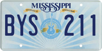 MS license plate BYS211