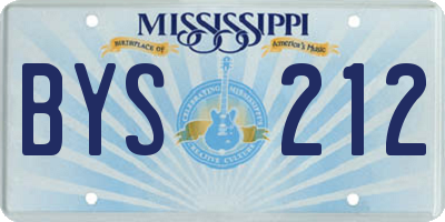 MS license plate BYS212