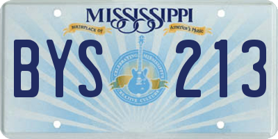 MS license plate BYS213