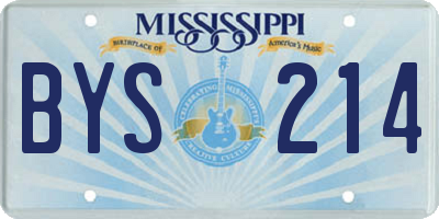 MS license plate BYS214