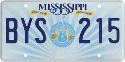 MS license plate BYS215