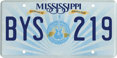 MS license plate BYS219