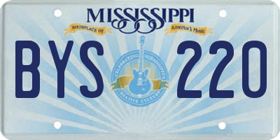 MS license plate BYS220
