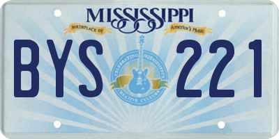 MS license plate BYS221