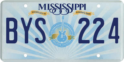 MS license plate BYS224