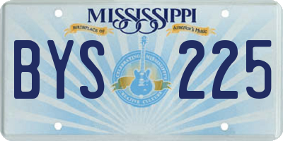 MS license plate BYS225