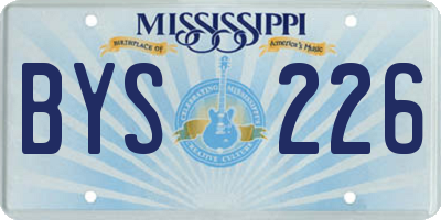 MS license plate BYS226