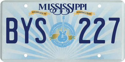 MS license plate BYS227