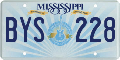MS license plate BYS228