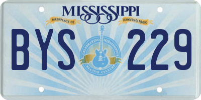 MS license plate BYS229