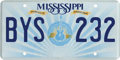 MS license plate BYS232