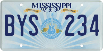MS license plate BYS234