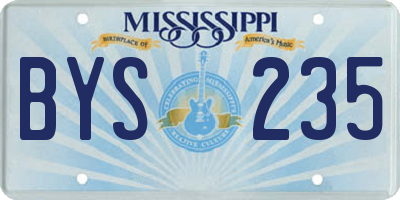 MS license plate BYS235