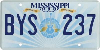 MS license plate BYS237