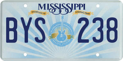 MS license plate BYS238