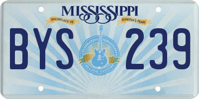 MS license plate BYS239