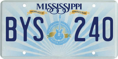 MS license plate BYS240