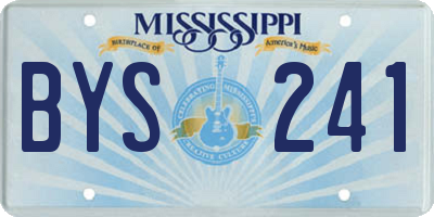 MS license plate BYS241