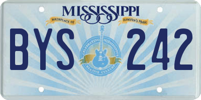 MS license plate BYS242