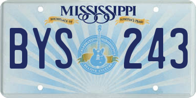 MS license plate BYS243