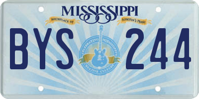 MS license plate BYS244