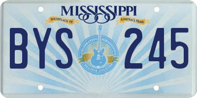MS license plate BYS245