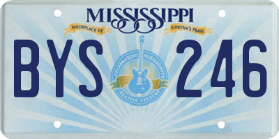 MS license plate BYS246