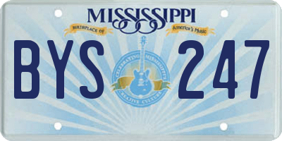 MS license plate BYS247