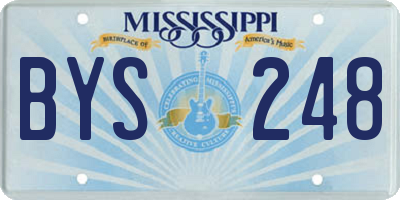 MS license plate BYS248