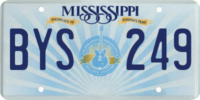 MS license plate BYS249