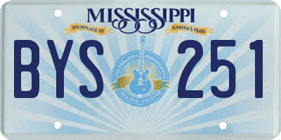 MS license plate BYS251