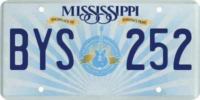 MS license plate BYS252
