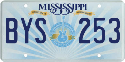MS license plate BYS253