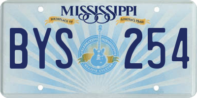 MS license plate BYS254