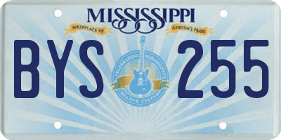 MS license plate BYS255