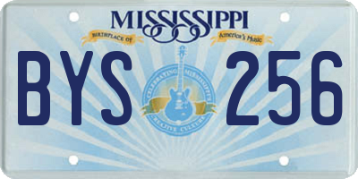 MS license plate BYS256