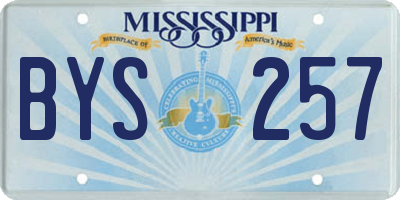 MS license plate BYS257