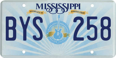 MS license plate BYS258