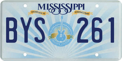 MS license plate BYS261