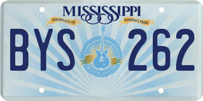 MS license plate BYS262