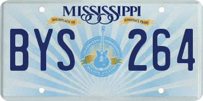 MS license plate BYS264