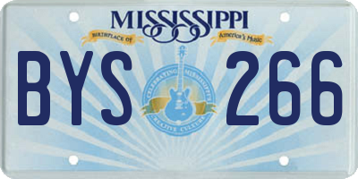 MS license plate BYS266