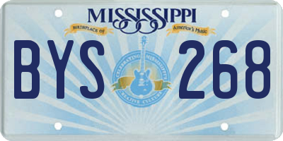 MS license plate BYS268