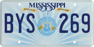 MS license plate BYS269
