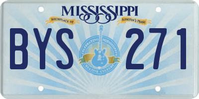 MS license plate BYS271