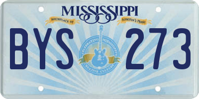 MS license plate BYS273