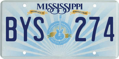 MS license plate BYS274