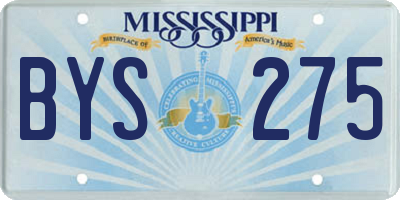 MS license plate BYS275